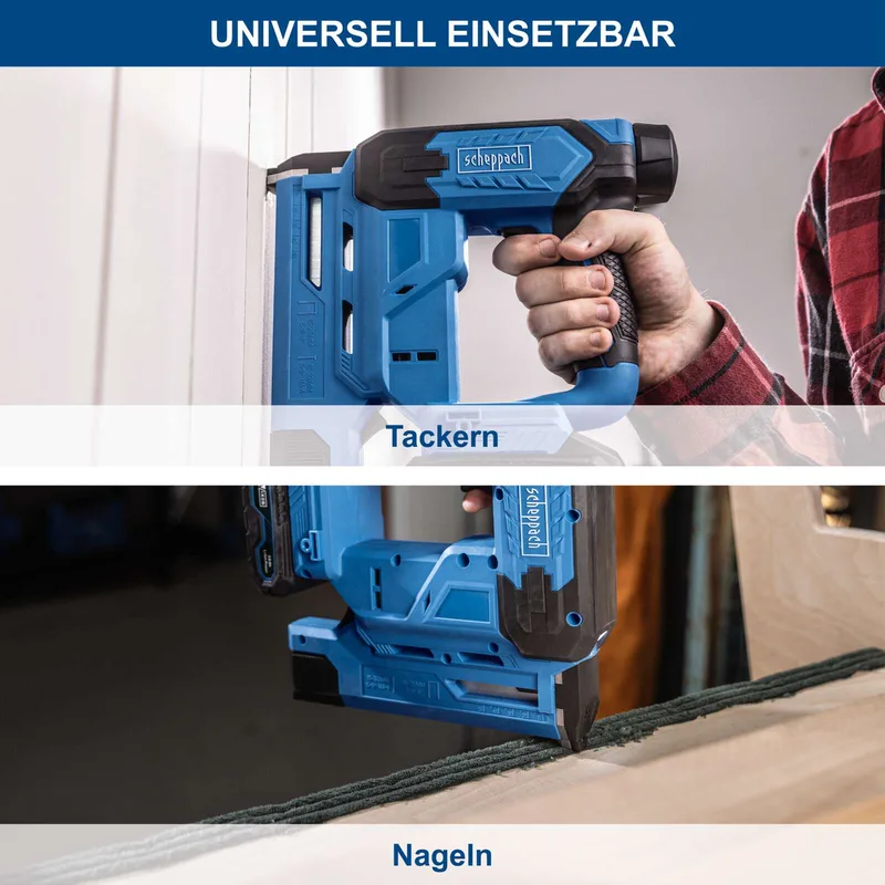 Tacker- en Nagelpistool C-NAG180-X 20V-S - 60 schoten/min - Incl. 20 V 2,0 Ah accu en 2,4 A lader van Scheppach – productafbeelding 3 van 5