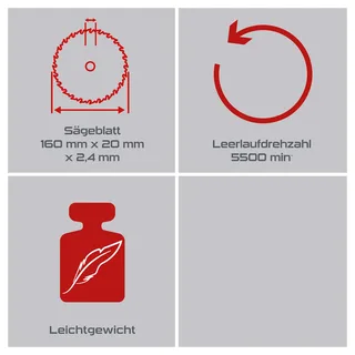 Tauchsäge PX-TS-55 Practixx - 1200W | 55mm Schnitttiefe | 0-45° Schrägstellung | Kippschutz | inkl. 3x 500mm Führungsschienen & 2. Sägeblatt (24Z/48Z) de Scheppach – image du produit 4 sur 5