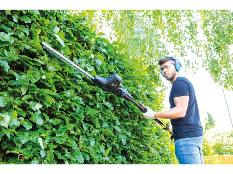 Teleskop-Heckenschere TPX710, bis 4 m Arbeitshöhe, (Set, Heckenschere + Hochentaster), 2in1 Teleskop-Heckenschere + Hochentaster by Scheppach, Black – product image 2 of 2