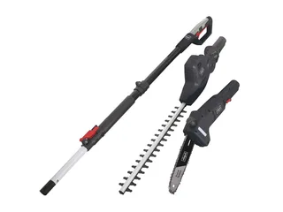 Teleskop-Heckenschere TPX710, bis 4 m Arbeitshöhe, (Set, Heckenschere + Hochentaster), 2in1 Teleskop-Heckenschere + Hochentaster by Scheppach, Black – product image 1 of 2