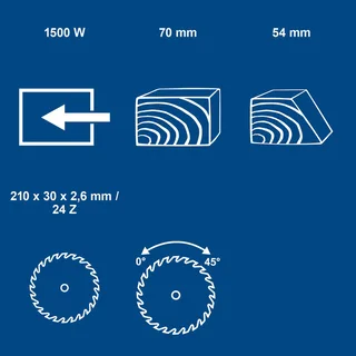 Tischkreissäge HS210 Scheppach - 1500W | 70 mm Schnitthöhe | Tischgröße 500 x 445 mm | Ø210 mm Sägeblatt | inkl. Querschneidlehre & Längsanschlag de Scheppach – image du produit 3 sur 5