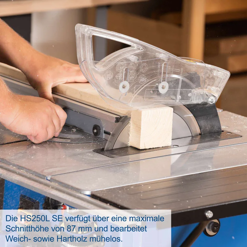 Tischkreissäge HS250L SE Scheppach - 2000W | 87mm Schnitthöhe | 546 x 630mm Tisch | Laser | inkl. 2. Sägeblätter 24Z by Scheppach – product image 4 of 5