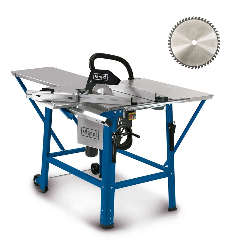 Tischkreissäge TS310 230V Scheppach - 2200W | 83mm Schnitttiefe | 315mm Sägeblätter 24Z & 48Z | inkl. Tischverlängerung & Tischverbreiterung von Scheppach – Produktbild