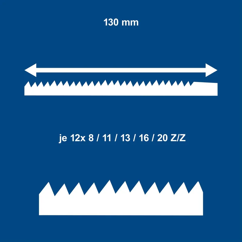 Universal 60tlg. Sägeblatt-Set Dekupiersägeblätter Scheppach - 60 Stück (5x12 Stück) von Scheppach – Produktbild 3 von 5