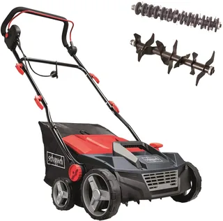 Verticuteermachine & Gazonbeluchter SC38 – 1600W – 38 cm Werkbreedte – 45L Opvangbak – Verwijdert Mos & Vilt – Voor Gazons tot 700 m² van Scheppach – productafbeelding 1 van 5