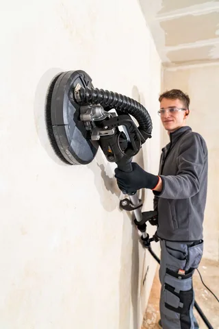 Wand- und Deckenschleifer DWS90X Woodster - 710W | Ø215mm Schleifpapier| LED-Leuchte | Teleskopfunkt fra Scheppach – produktbillede 2 af 5