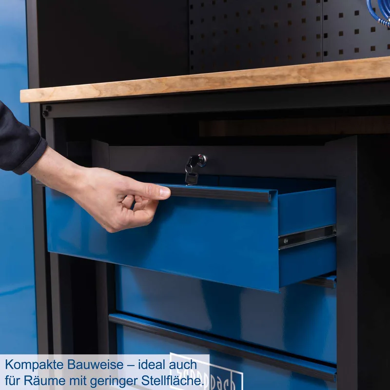 Werkplaats Inrichting GWS08 – Complete Werkplaatsset met Werkbank, Gereedschapswand, Opbergkasten & Ladekasten – Garage en Werkplaats – 236 cm Breed de Scheppach – image du produit 5 sur 5