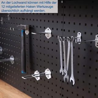 Werkplaats Inrichting GWS08 – Complete Werkplaatsset met Werkbank, Gereedschapswand, Opbergkasten & Ladekasten – Garage en Werkplaats – 236 cm Breed de Scheppach – image du produit 4 sur 5