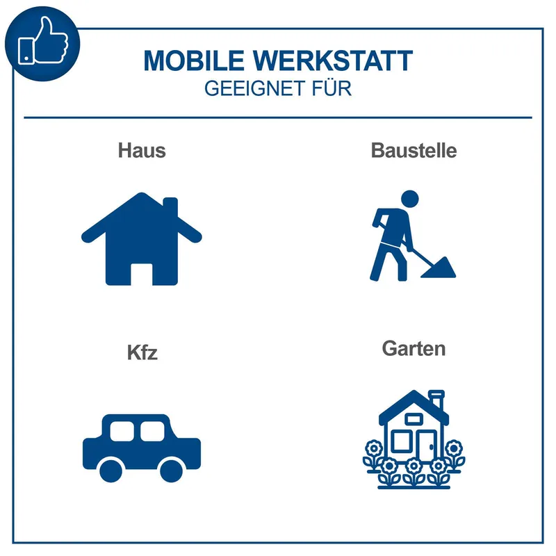 Werkstattwagen TW1150 Scheppach - 70tlg. | max. 200kg Belastung | Abschließbare Schubladen | Chrom-Vanadium-Stahl Werkzeuge by Scheppach – product image 2 of 5