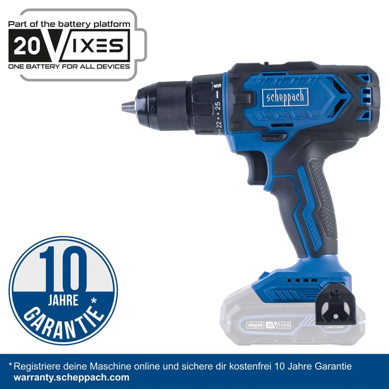 Werkzeugkoffer C-DTB74/1-X Scheppach -20V | 1,5-13mm Spannbereich | 50Nm Drehmoment | ohne Schlagfunktion | inkl. 2Ah Akku + 2,4A Ladegerät von Scheppach – Produktbild 4 von 5