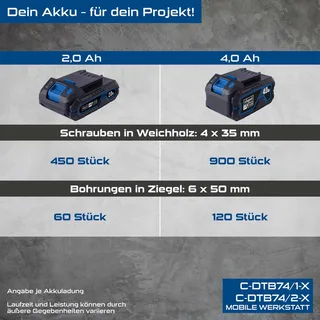 Werkzeugkoffer C-DTB74/1-X Scheppach -20V | 1,5-13mm Spannbereich | 50Nm Drehmoment | ohne Schlagfunktion | inkl. 2Ah Akku + 2,4A Ladegerät von Scheppach – Produktbild 5 von 5