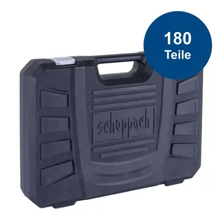 Werkzeugkoffer TB180 Scheppach - 180-tlg. gefüllt | mit verschiedenen Steckschlüsselsätzen u. Bits | stabiler Transportkoffer de Scheppach – image du produit 4 sur 5