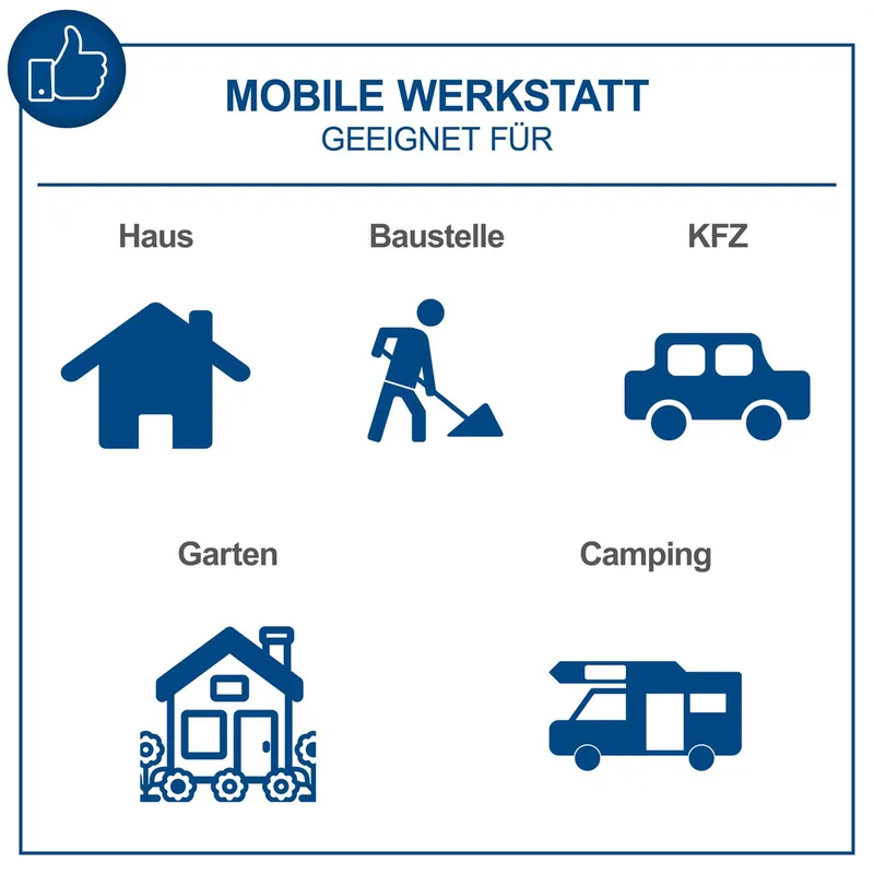 Werkzeugkoffer TB180 Scheppach - 180-tlg. gefüllt | mit verschiedenen Steckschlüsselsätzen u. Bits | stabiler Transportkoffer de Scheppach – image du produit 2 sur 5