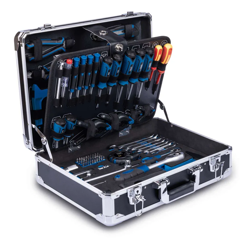 Werkzeugkoffer TB200 Scheppach - 141 tlg. Werkzeug Set | Aluminium Werkzeugkiste bestückt von Scheppach – Produktbild