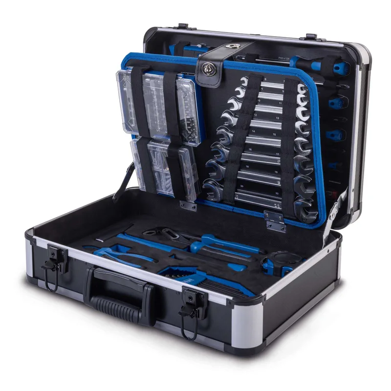 Werkzeugkoffer TB225 Scheppach - 235 tlg. Werkzeugset | Aluminium Koffer | mit Schraubenschlüssel, Hammer, Zange, Schraubenzieher uvm. | Werkstatt von Scheppach – Produktbild 1 von 5