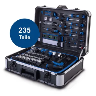 Werkzeugkoffer TB225 Scheppach - 235 tlg. Werkzeugset | Aluminium Koffer | mit Schraubenschlüssel, Hammer, Zange, Schraubenzieher uvm. | Werkstatt von Scheppach – Produktbild 4 von 5
