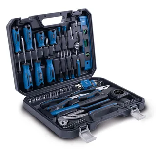 Werkzeugkoffer TB90 Scheppach - 88-tlg. | Biteinsätze & Schraubendreher aus hochwertigem Chrom-Vanadium-Stahl | inkl. Hammer, Zangen und vieles mehr de Scheppach – image du produit 1 sur 5