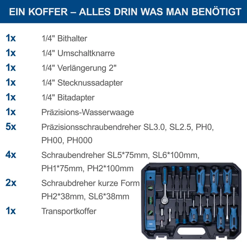 Werkzeugkoffer TB90 Scheppach - 88-tlg. | Biteinsätze & Schraubendreher aus hochwertigem Chrom-Vanadium-Stahl | inkl. Hammer, Zangen und vieles mehr de Scheppach – image du produit 5 sur 5