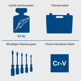 Werkzeugkoffer TB90 Scheppach - 88-tlg. | Biteinsätze & Schraubendreher aus hochwertigem Chrom-Vanadium-Stahl | inkl. Hammer, Zangen und vieles mehr de Scheppach – image du produit 3 sur 5