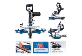 Zug- und Kappsäge Scheppach HM110MP Zugsäge Kappsäge Gehrungssäge mit Laser + Softstart van Scheppach – productafbeelding 4 van 5