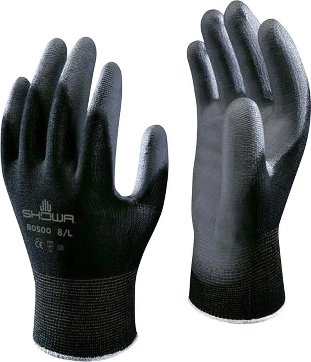 BO-500 Palm Fit Glove Werkhandschoenen - Zwart/Grijs de Showa, Noir, 7/M – image du produit