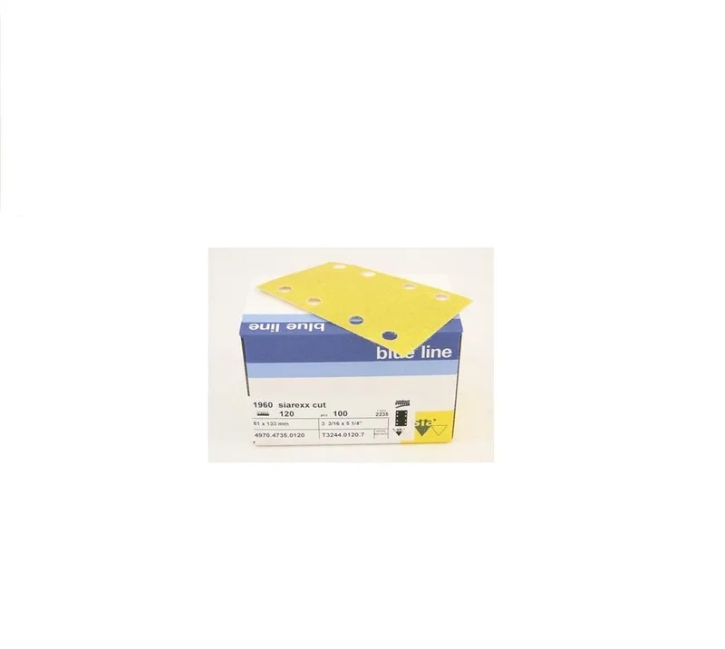 Schuurpapier voor schuurmachine - 50 stuks - Korrelgrootte 320 - Vlak schuurmachine - Multi schuurmachine - 81 x 133 mm - Siarexx van Sia Abrasives – productafbeelding