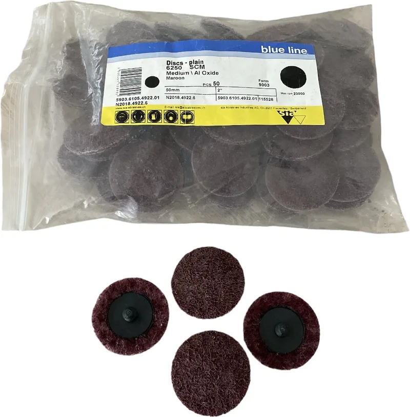 Schuurschijven type 6250 SCM Form 9003 - Snelwisselschijven - Korrel Medium - diameter 50 mm - Prijs per verpakking ( inhoud 50 stuks) van Sia Abrasives – productafbeelding