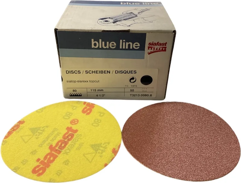 siafast siatop siarexx topcut serie 1915 - Schuurpapier - diameter 115 mm - P80 - Prijs per doos ( inhoud 50 stuks) van Sia Abrasives – productafbeelding