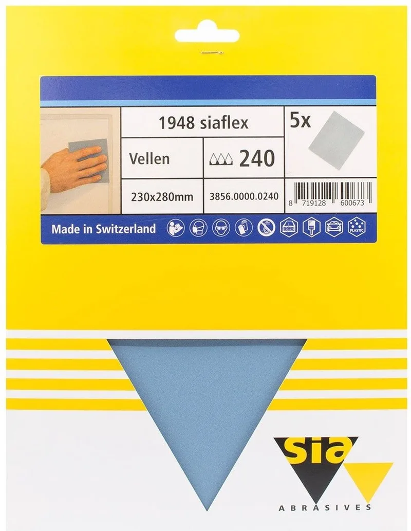 siaflex schuurpapier handvellen P240 - 230 x 280 mm. (5 vellen) van Sia Abrasives – productafbeelding