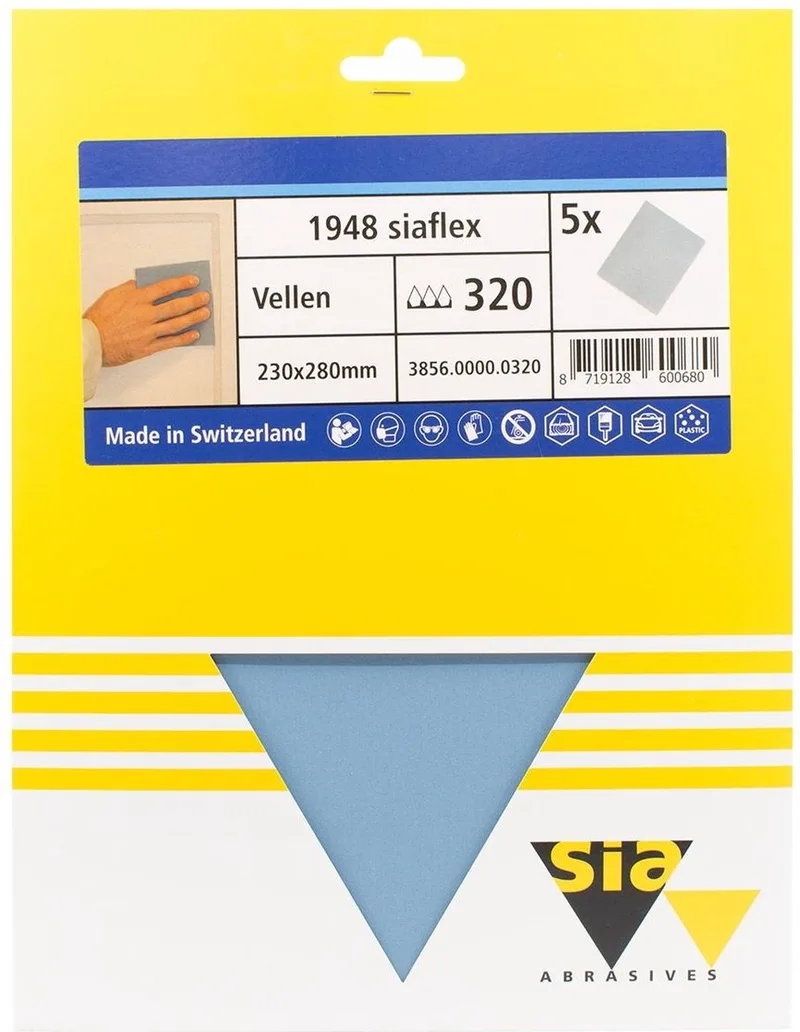 siaflex schuurpapier handvellen P320 - 230 x 280 mm. (5 vellen) de Sia Abrasives – image du produit