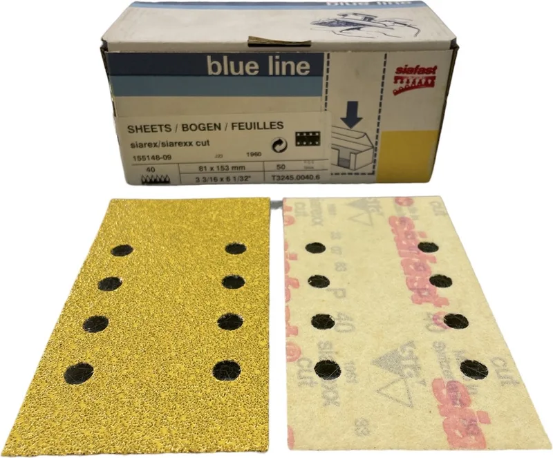 Siarexx Cut serie 1960 schuurpapier - 81 mm x 153 mm - P40 - Prijs per doos ( inhoud 50 stuks) von Sia Abrasives – Produktbild