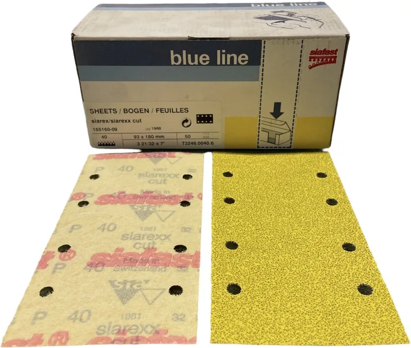 Siarexx Cut serie 1960 Schuurpapier - 93 mm x 180 mm - P 40 - Prijs per doos ( inhoud 50 stuks) de Sia Abrasives – image du produit