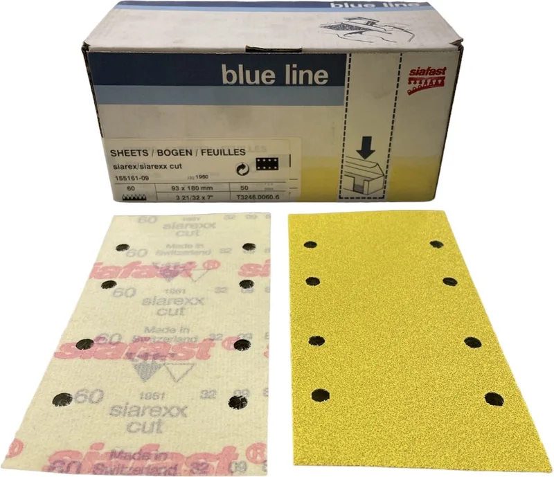 Siarexx Cut serie 1960 Schuurpapier - 93 mm x 180 mm - P60 - Prijs per doos ( inhoud 50 stuks) de Sia Abrasives – image du produit