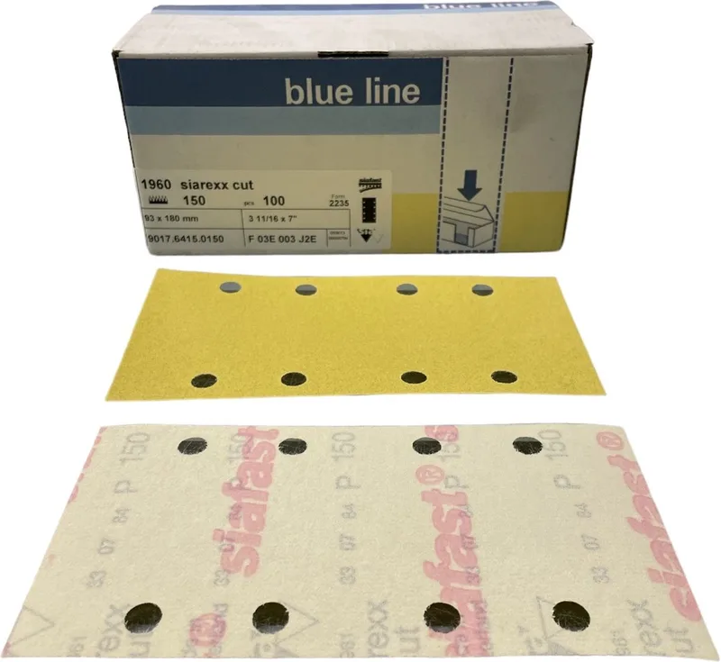 Siarexx Cut serie 1960 type 2235 - Schuurpapier - 93 mm x 180 mm - P150 - Prijs per doos ( inhoud 100 stuks) de Sia Abrasives – image du produit