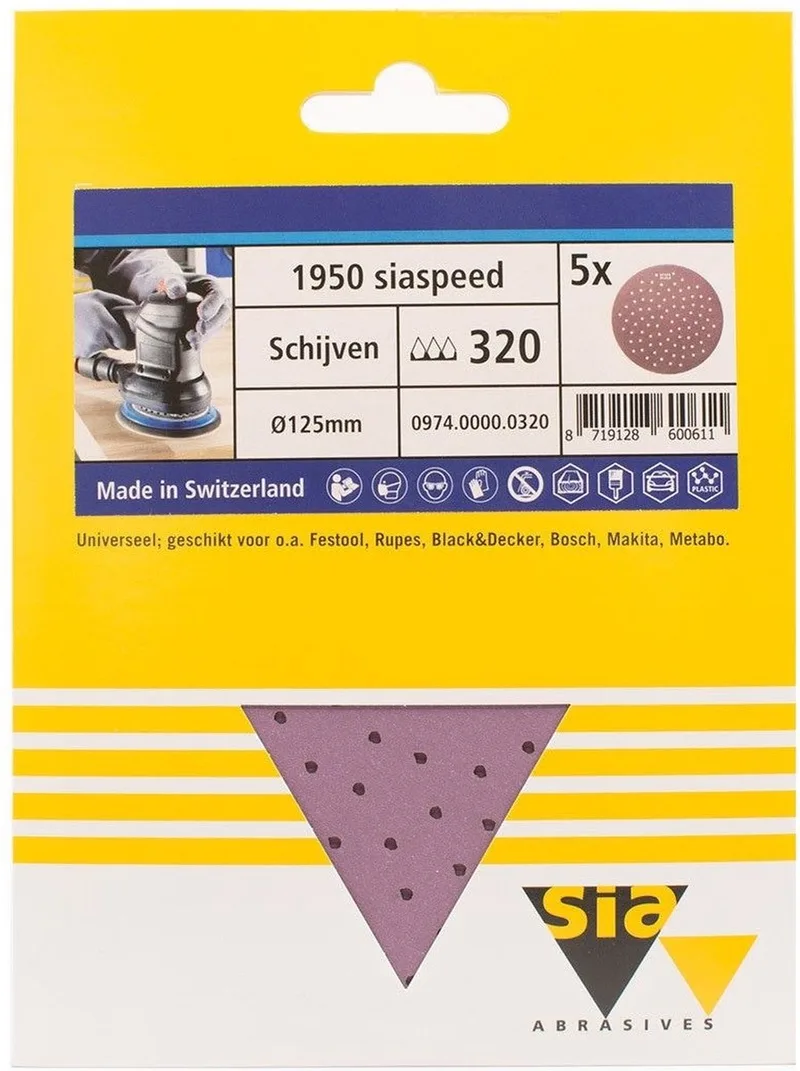 siaspeed schuurschijf rond multigat P320 - 125 mm. (5 stuks) by Sia Abrasives – product image