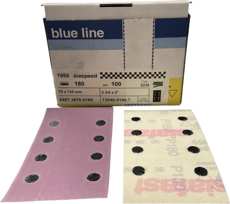 Siaspeed type 1950 - Allround veelzijdig schuurpapier - 70 x 125 mm - p180 - Prijs per doos ( inhoud 100 stuks) de Sia Abrasives – image du produit