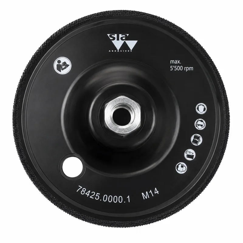 Steunschijf M14 Ø150 mm – Backing Pad voor Schuurschijven – Klittenband – 5500 RPM – Art. 0020.1907.01 van Sia Abrasives – productafbeelding