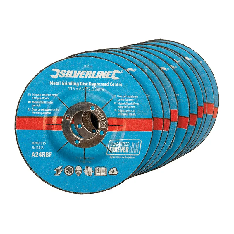 10 x Metall Schleifscheiben gekröpft 115 x 6 x 22,23 mm von Silverline – Produktbild