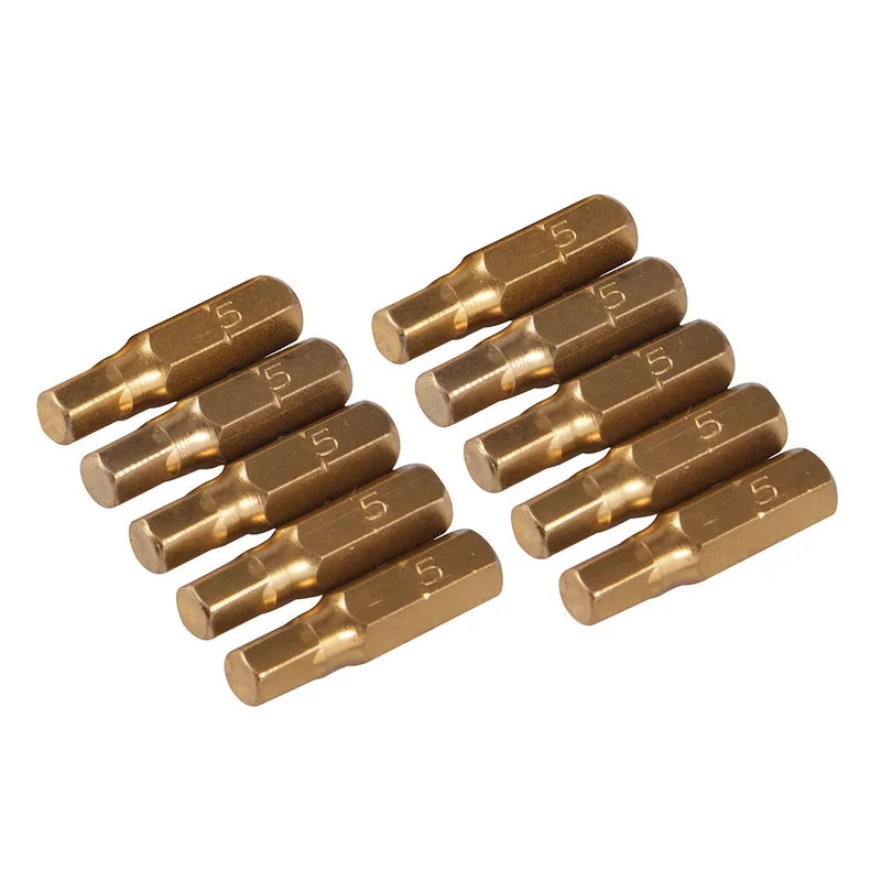 10 x Schraubendreher Gold Bits Sechskant 5 mm by Silverline – product image