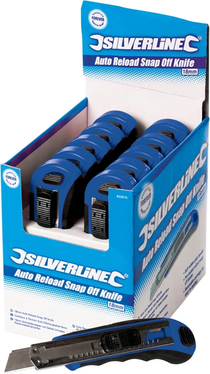 Automatisch herlaadbaar afbreekmes - 18 mm - Antislip grip - 10 stuks by Silverline – product image