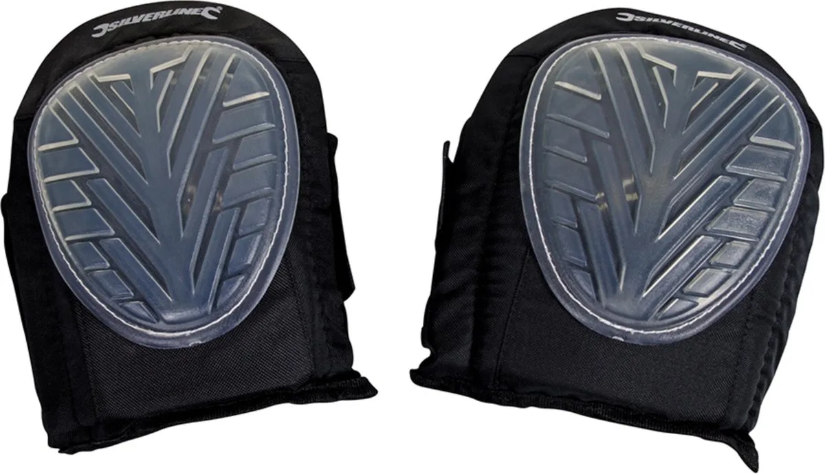 Comfortabele gel kniebeschermers - Verstelbare neopreen banden - Universele maat van Silverline, Zwart – productafbeelding