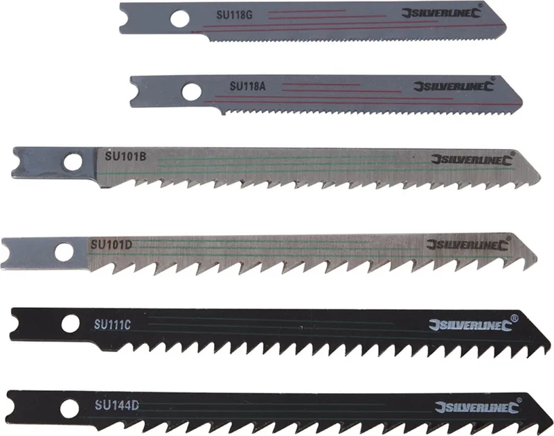 Decoupeerzaagbladen set - hout en metaal - universele aansluiting - 30-delig von Silverline – Produktbild