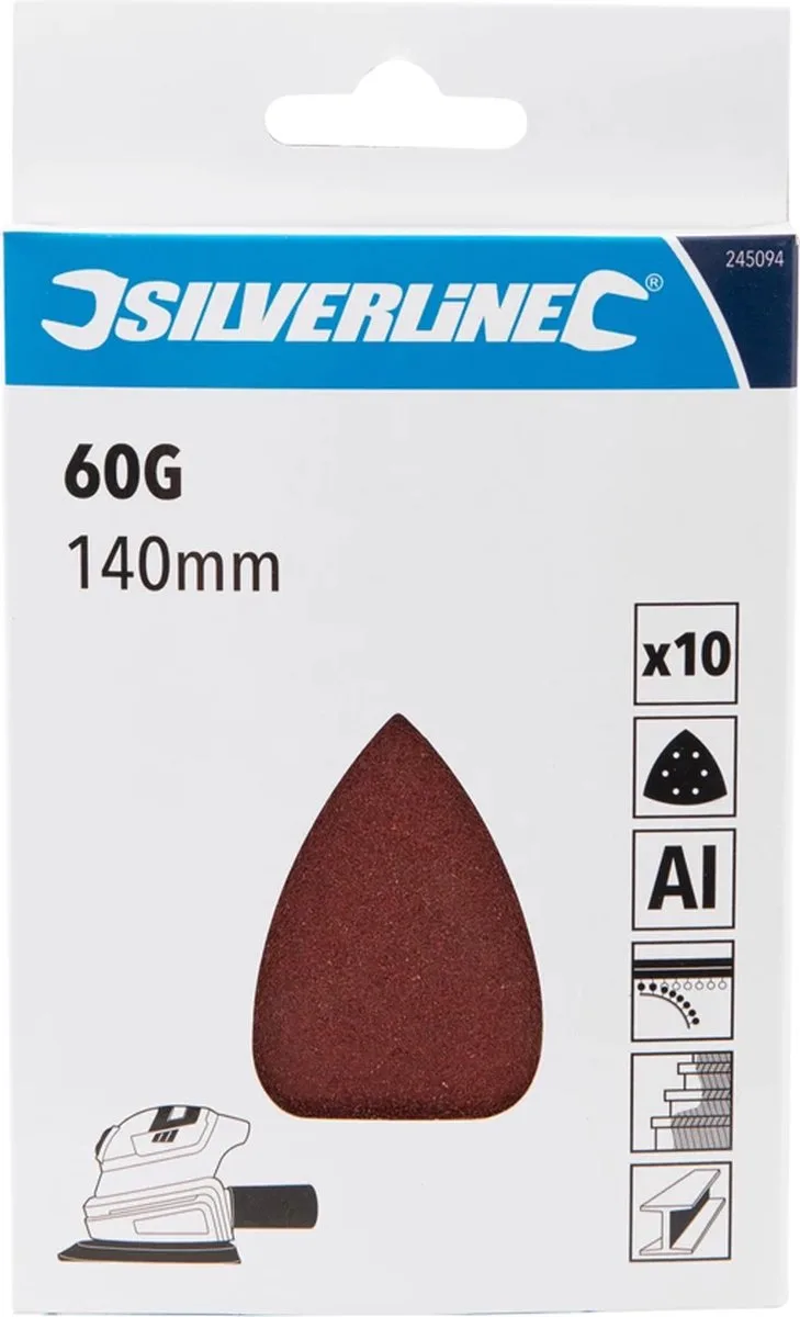 Delta schuurvellen - klittenband - 140 mm - korrel 60 - 10 stuks von Silverline – Produktbild