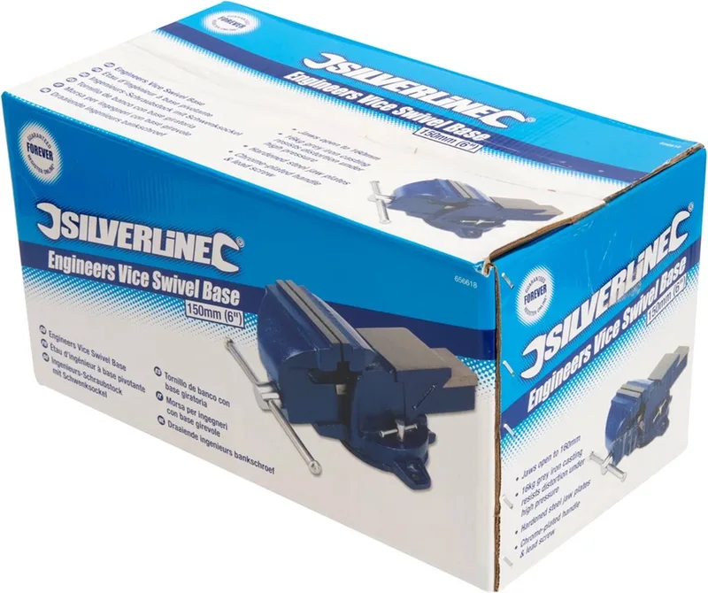 Draaiende bankschroef - gietijzer - 160 mm capaciteit - 14,83 kg de Silverline – image du produit