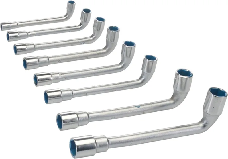 Haakse pijpsleutel set - dubbelzijdig - 8 t/m 19 mm - 8-delig by Silverline – product image