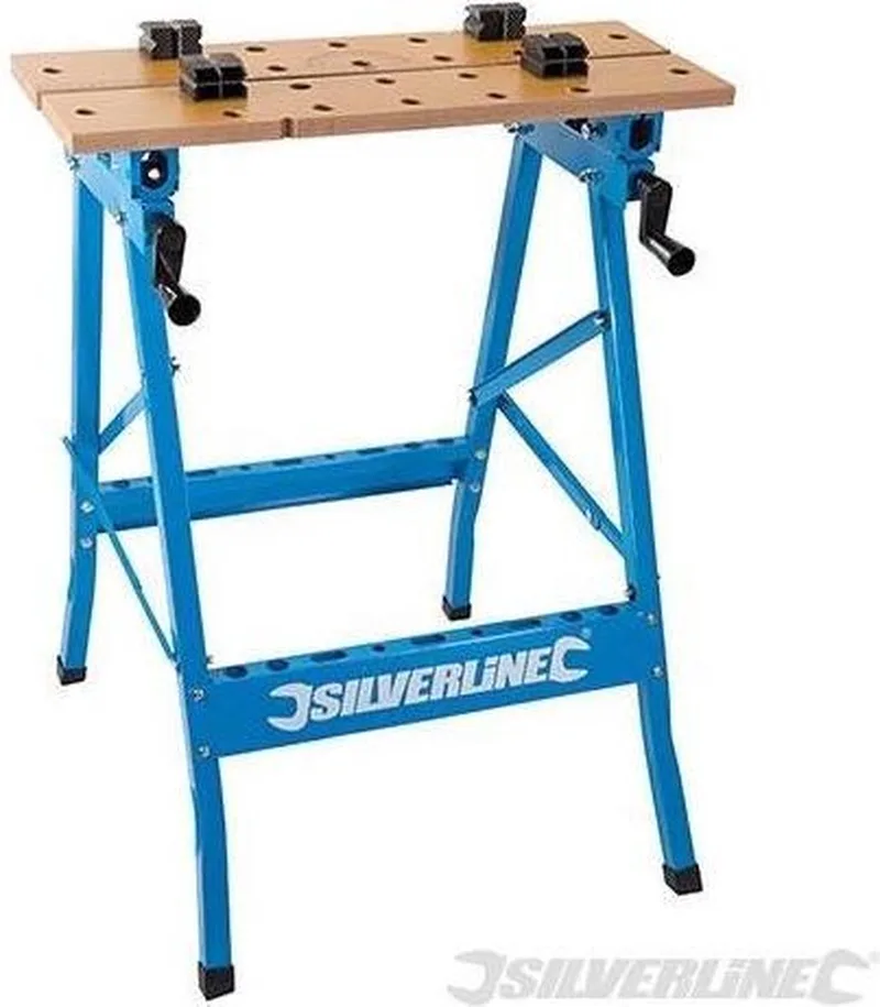 'Heavy-Duty' werkbank met kantelbaar werkblad 150 kg von Silverline – Produktbild