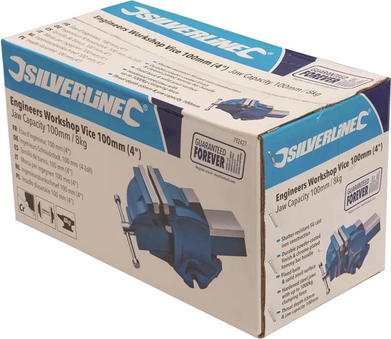 Ingenieurs bankschroef - Breukbestendig gietijzer - Klemkracht 1000 kg - 100 mm de Silverline – image du produit