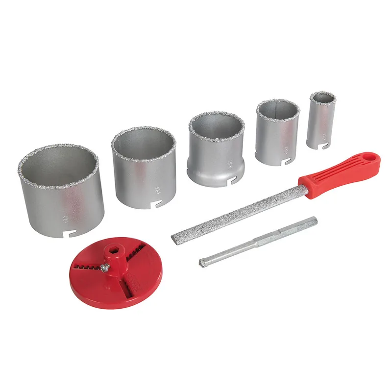 Lochsägen 33-53-67-73-83mm mit Wolframschleifkörnern Set 8-tlg. de Silverline – image du produit
