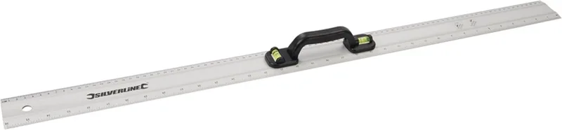 Markeerliniaal met waterpas - 900 mm - aluminium - dubbele libellen - glanzend by Silverline, Grey – product image