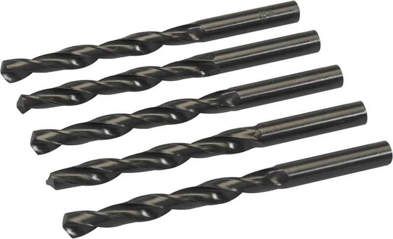 Metaalboor HSS-R - Ø 10 mm - 5 stuks - Rol gesmeed - Zwart oxide afwerking de Silverline – image du produit
